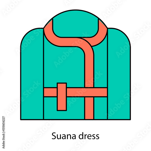 Suana dress single icon vector illustration