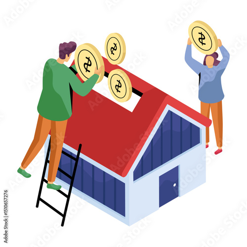 Premium download illustration of home savings