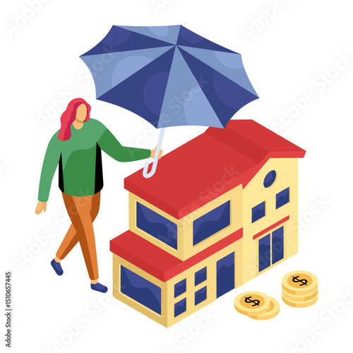 Editable design illustration of home insurance