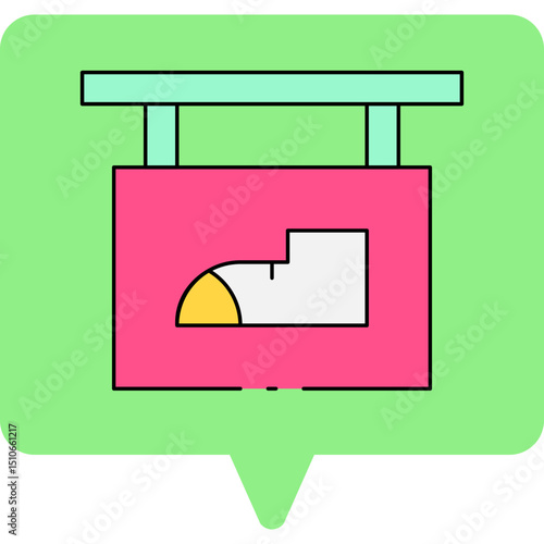 Shoe board single icon vector illustration