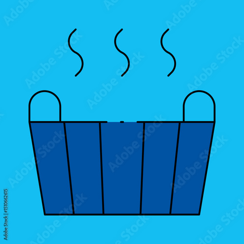 Hot tub single icon vector illustration