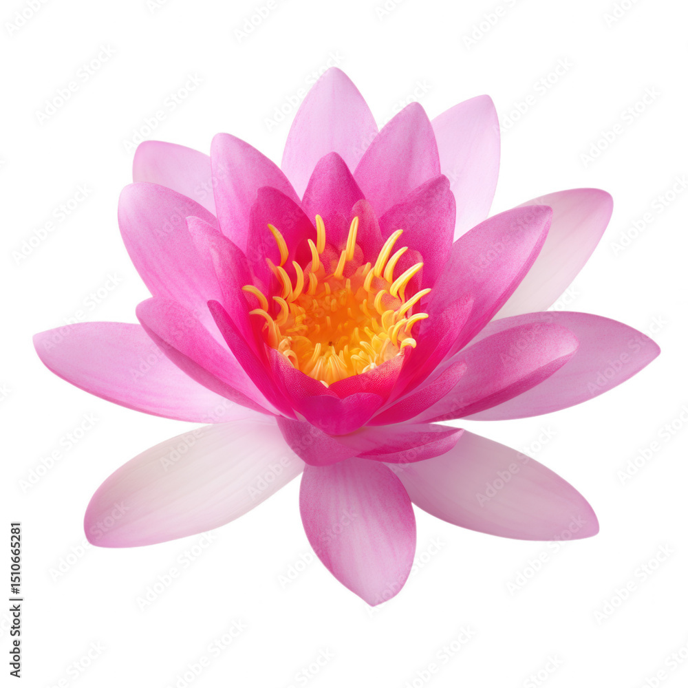 Obraz premium Beautiful pink lotus flower isolated on transparent background, png