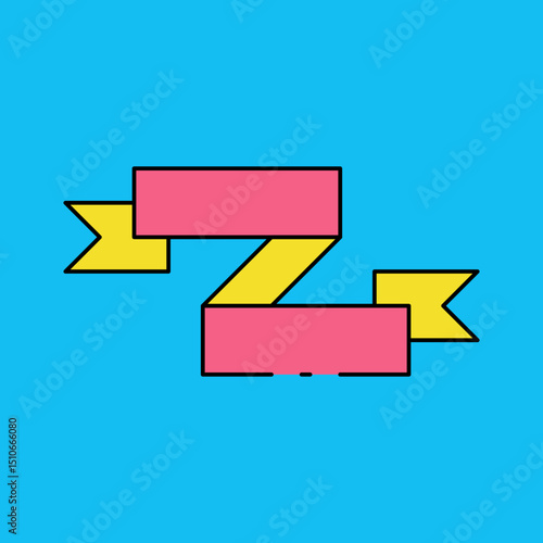 Winning ribbon single icon vector illustration