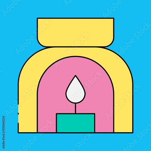 Candle single icon vector illustration