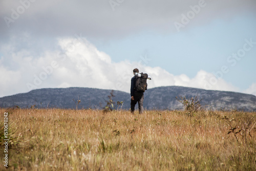 hiker nature path jungle backpack wild camping
