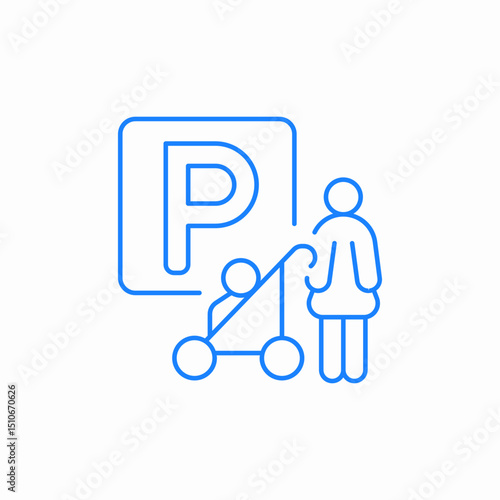 pram parking sign baby icon sign vector