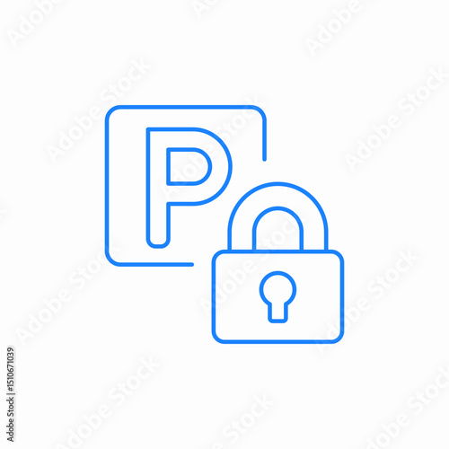 secure pass parking icon sign vector