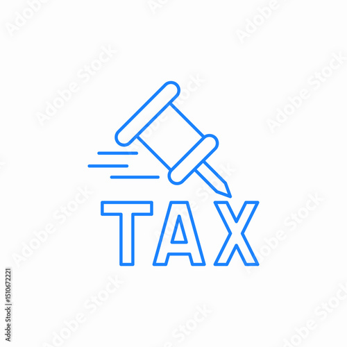 tax gavel law icon sign vector
