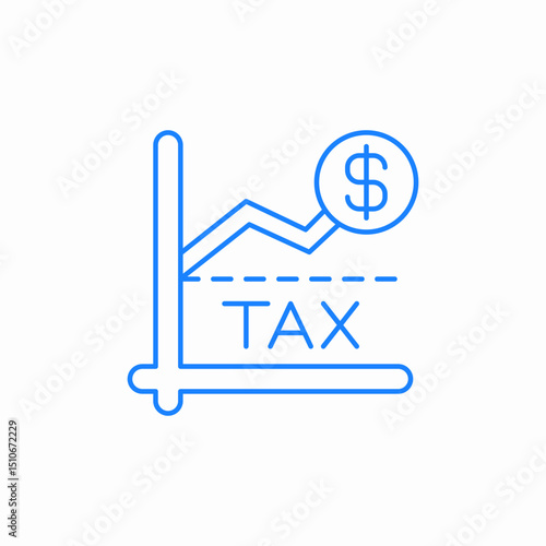 tax growth chart icon sign vector