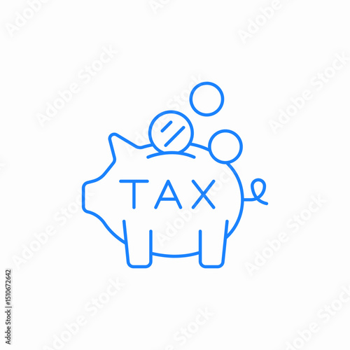 tax savings piggybank icon sign vector