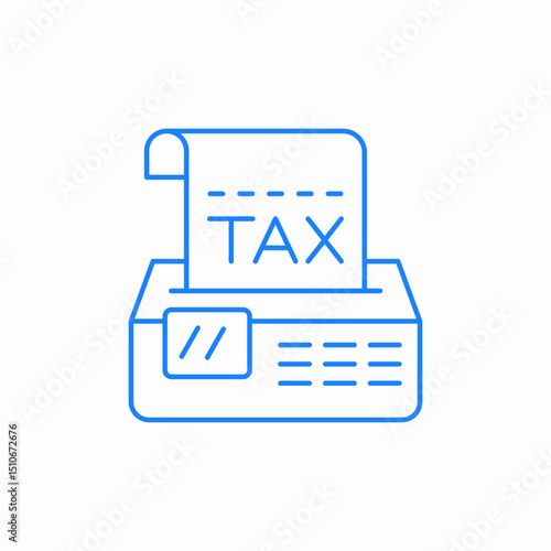 tax receipt printer icon sign vector
