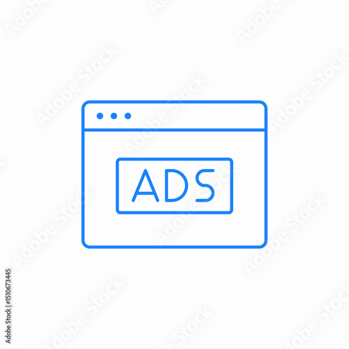 web browser ads icon sign vector