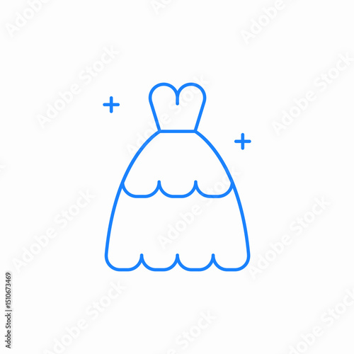 wedding dress elegant icon sign vector