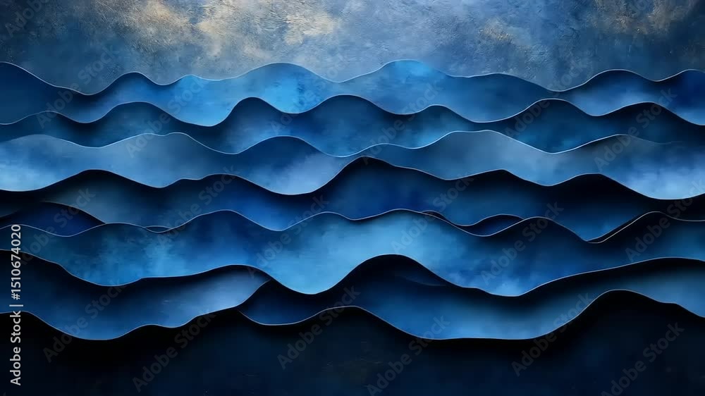 Abstract Blue Ocean Waves Art. Abstract Blue Ocean Waves Art.