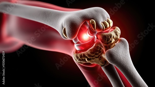 Painful human knee joint illustration