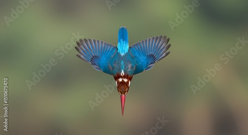 white-throated kingfisher in flight

