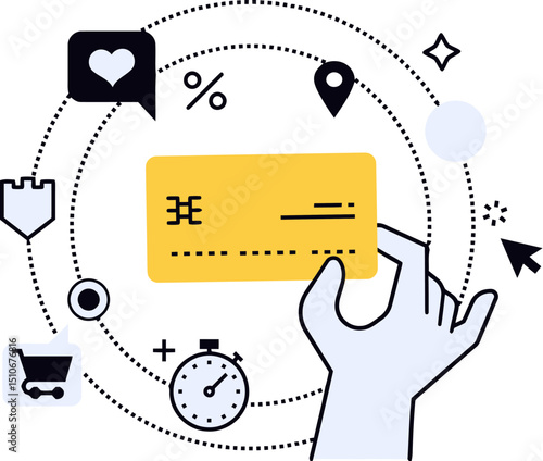 Credit card payment online shopping finance banking transaction business e commerce digital money purchase 100 vector art illustration