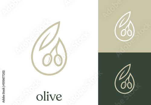 simple olive oil beauty logo design vector