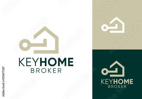 home and key logos. real estate agent design vector concept