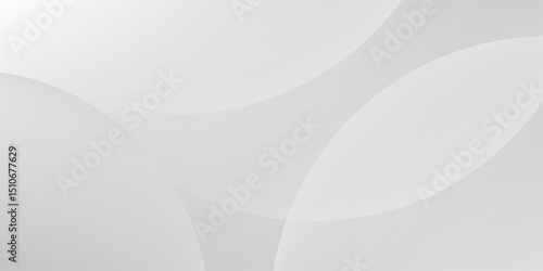A minimalist abstract background featuring overlapping curves and circular shapes in various shades of gray, creating a smooth gradient and subtle depth
