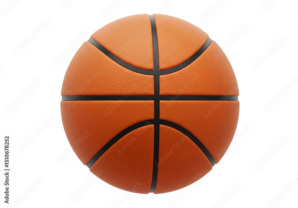 Fototapeta premium Vibrant 3D Basketball Icon – Cartoon Sports Illustration for UI & Education