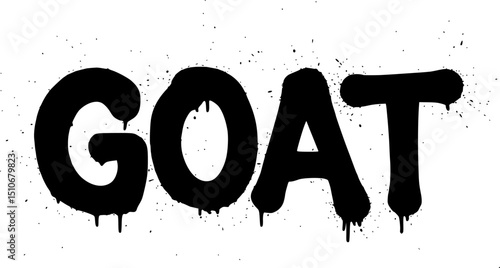 graffiti goat abbreviation sprayed in black over white 