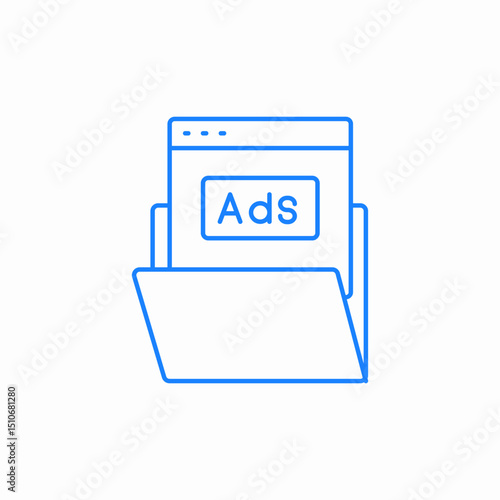 advertorial text ad icon sign vector