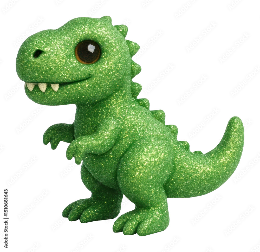 Fototapeta premium PNG Glittery green dinosaur toy