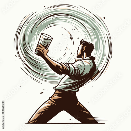 Man holding cocktail glass