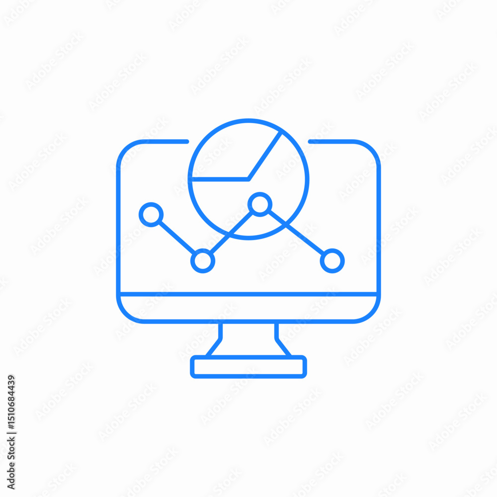 data analysis monitor icon sign vector data analysis monitor icon sign vector