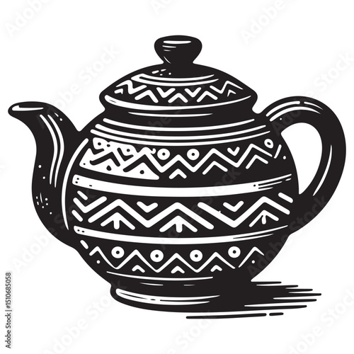 Ceramic teapot vector illustration