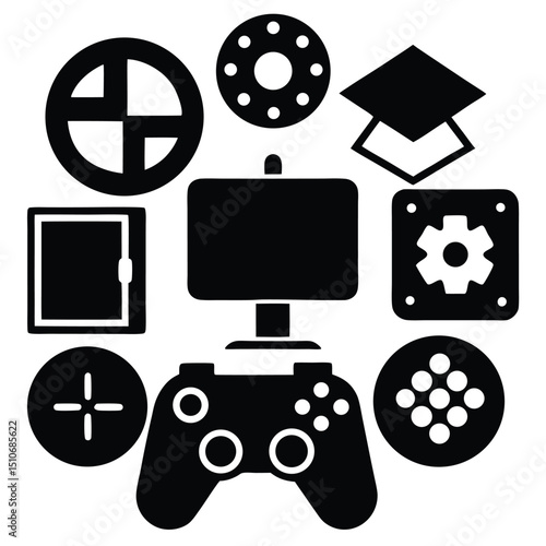 game developer element isolated game developments on white background