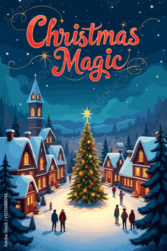 Wallpaper Mural christmas music poster, christmas party poster, christmas poster background, santa poster, happy holidays poster, christmas poster greeting card, christmas, winter, holiday, landscape, illustration, x Torontodigital.ca