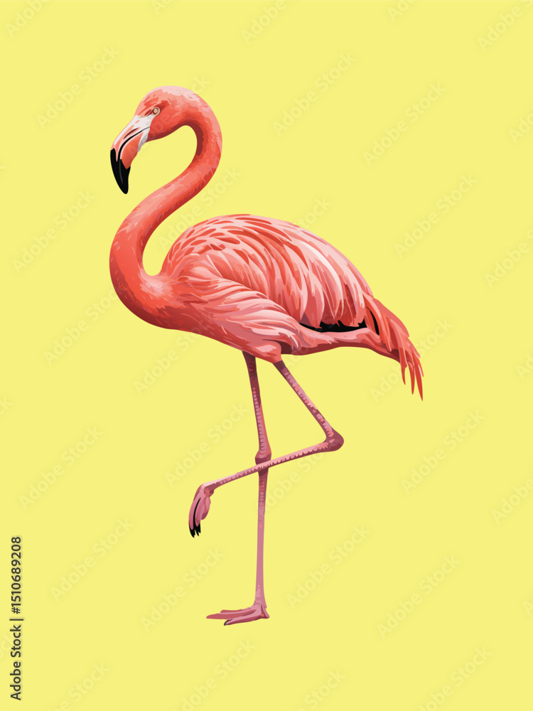Fototapeta premium pink flamingo vector