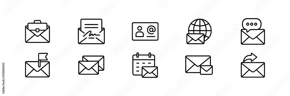 custom made wallpaper toronto digitalEmail & communication line icon set - outline, messaging & networking symbols