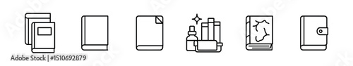 Book & reading linear icon set - line style for libraries & literature enthusiasts