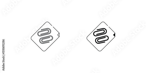 Paperclip  set icon with white background vector stock illustration