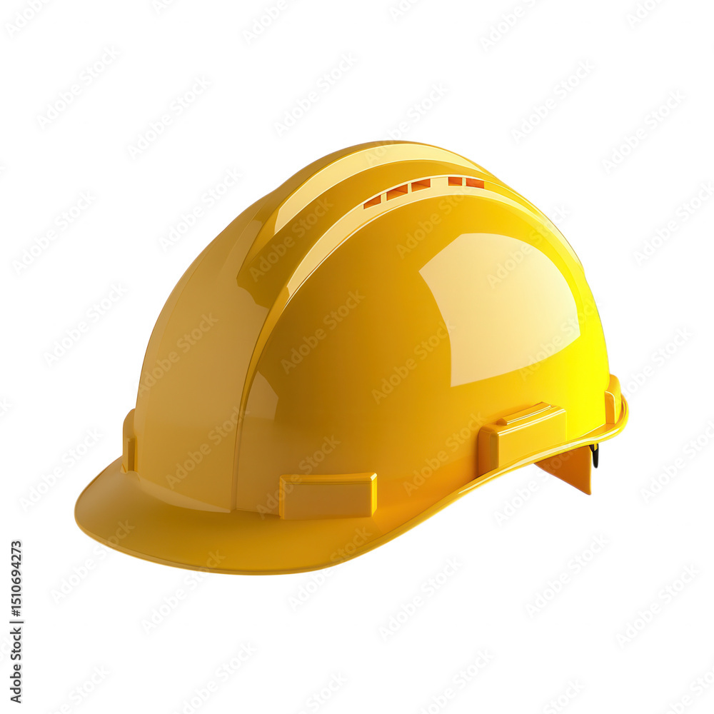 Fototapeta premium Bright yellow hard hat safety equipment