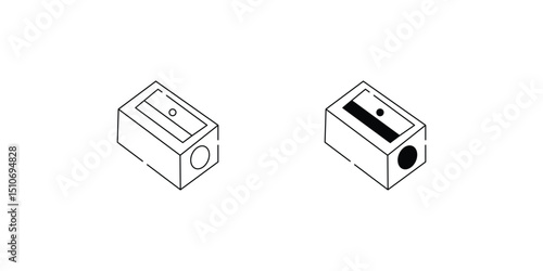 Pencil Sharpener  set icon with white background vector stock illustration