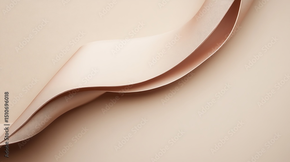 Fototapeta premium Abstract organic curves in light beige