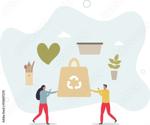 Eco packaging and natural food boxes for take away.Environmental and nature friendly solution to reduce plastic usage. character life .