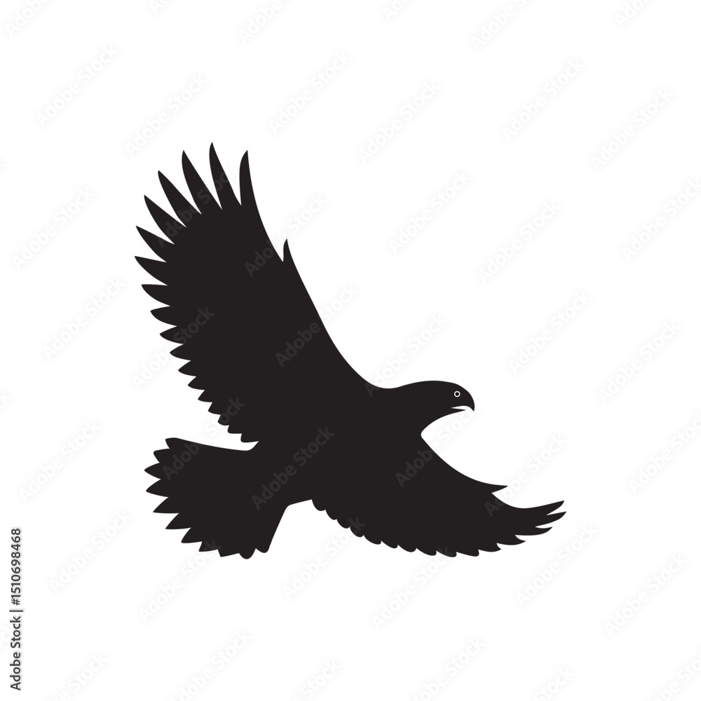 Obraz premium Eagle vector illustration, Silhouettes of the sea eagles, black and white eagle silhouettes.