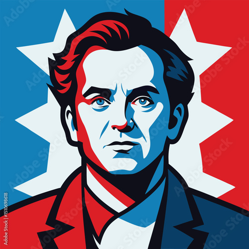 Vintage cannon wrapped in American flag design vector illustration