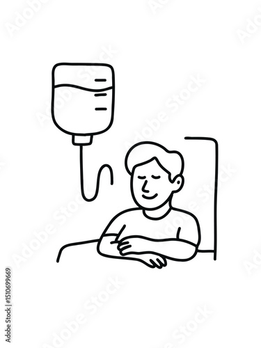 patient in bed, hospital recovery