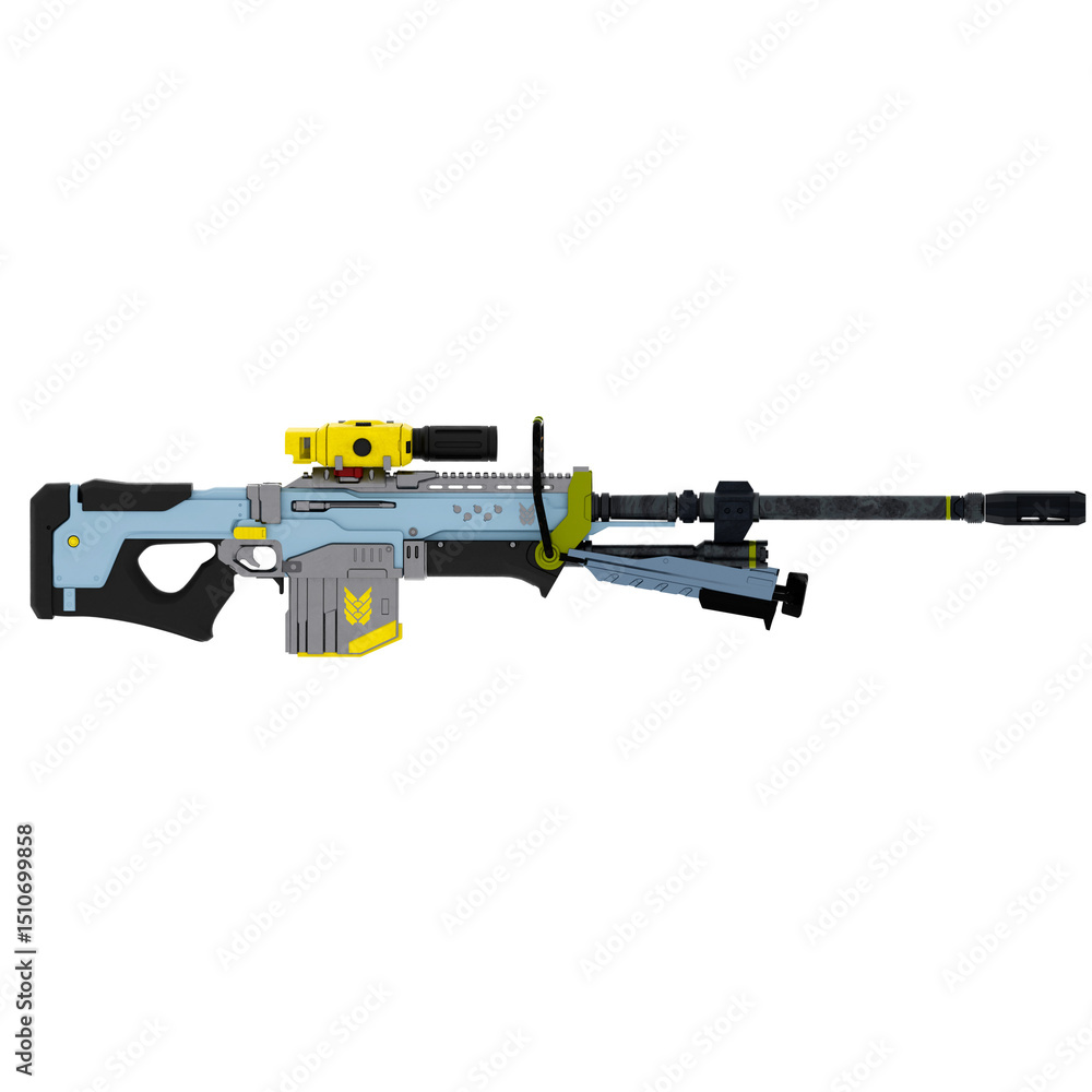 3d render futuristic sniper rifle with transparent background 3d render futuristic sniper rifle with transparent background