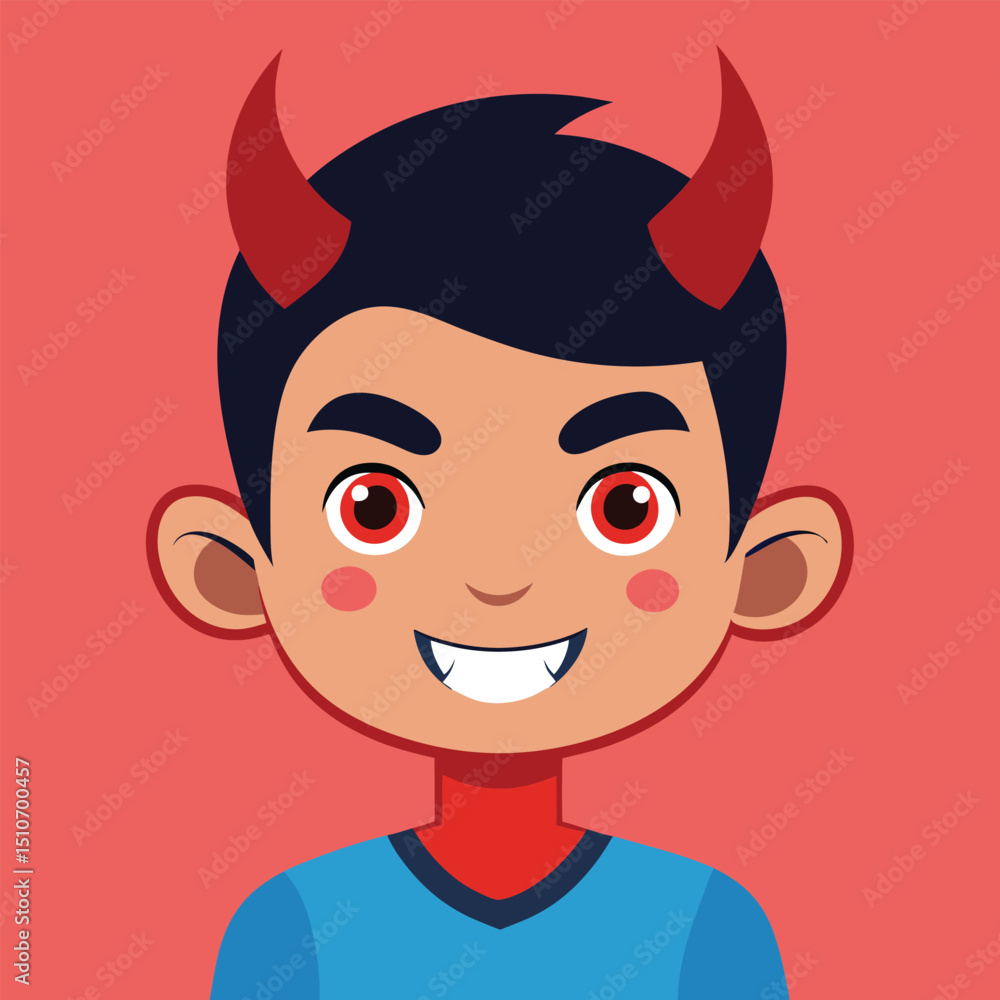 Obraz premium Youth Day character with devil horns and playful mood vector illustration