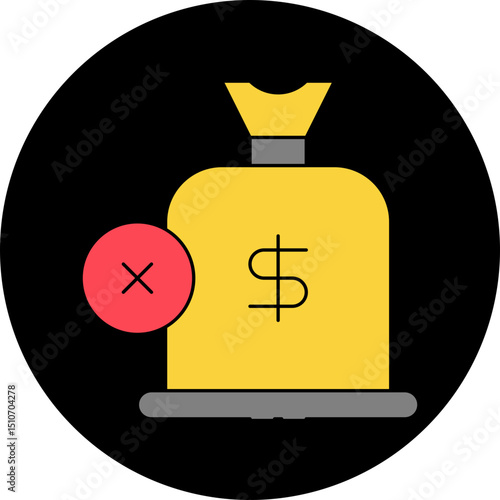 No money single icon vector illustration