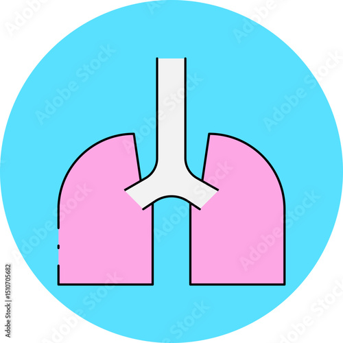 Lungs single icon vector illustration