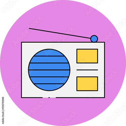 Radio single icon vector illustration