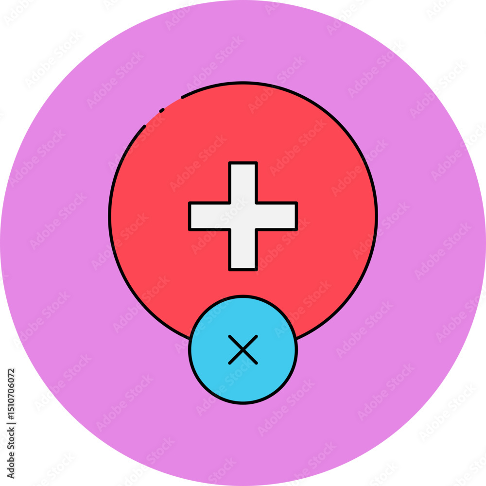 Fototapeta premium Add button single icon vector illustration